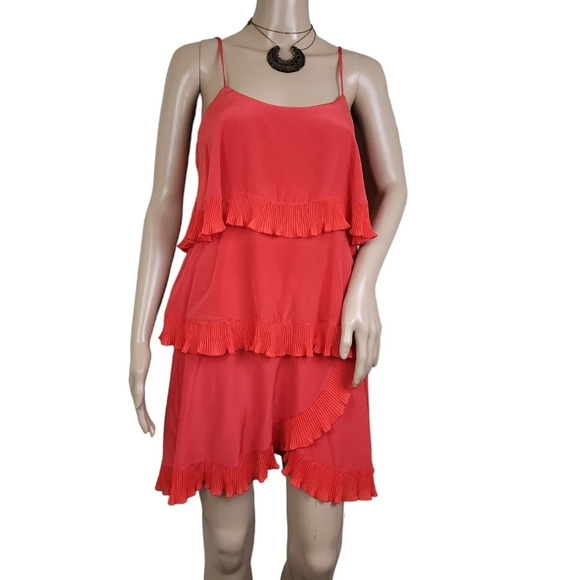 BCBGmaxazria Red Poppy Ruffled Tiered Dress - Picture 1 of 3